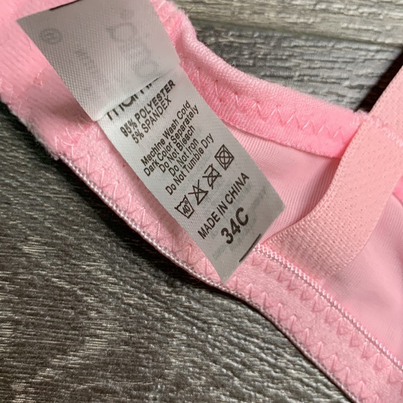 34C Mamia Pink Floral Lace Padded Adjustable Bra, No Underwire, Very Comfy - Picture 4 of 6